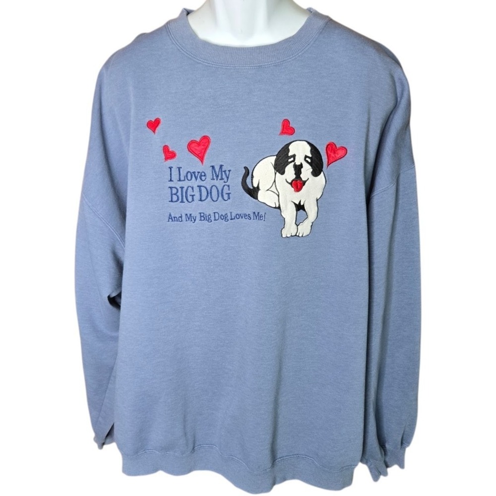 Big Dogs Mens Vintage 90s Sweatshirt Size 4X Oversized St Bernard Comical Pets